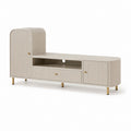 Mobile TV con colonna contenitore beige in MDF 180 x 40 x 80 cm