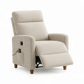 Poltrona reclinabile elettrica beige in poliestere con poggiapiedi 84 x 92 x 104 cm