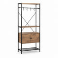 Scaffale guardaroba con mobiletto marrone e nero in pannello truciolare e acciaio 60 x 40 x 180 cm
