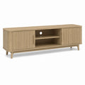Mobile TV basso in MDF rovere chiaro rettangolare 160 x 40 x 55 cm
