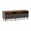 Mobile TV rettangolare noce e nero in MDF 160 x 40 x 60 cm