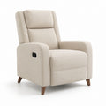 Poltrona reclinabile manuale beige in poliestere con schienale alto 82 x 91 x 104 cm