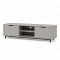 Mobile TV basso grigio in MDF rettangolare con 2 ante e vano aperto 180 x 40 x 55 cm